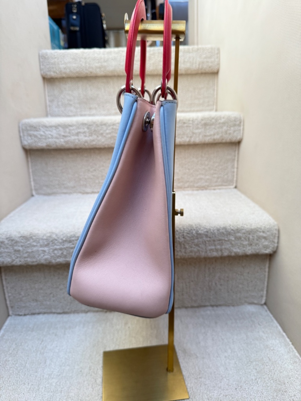 Christian Dior Smooth Calfskin Large Diorissimo Tote Tri-Color - Picture 9 of 10